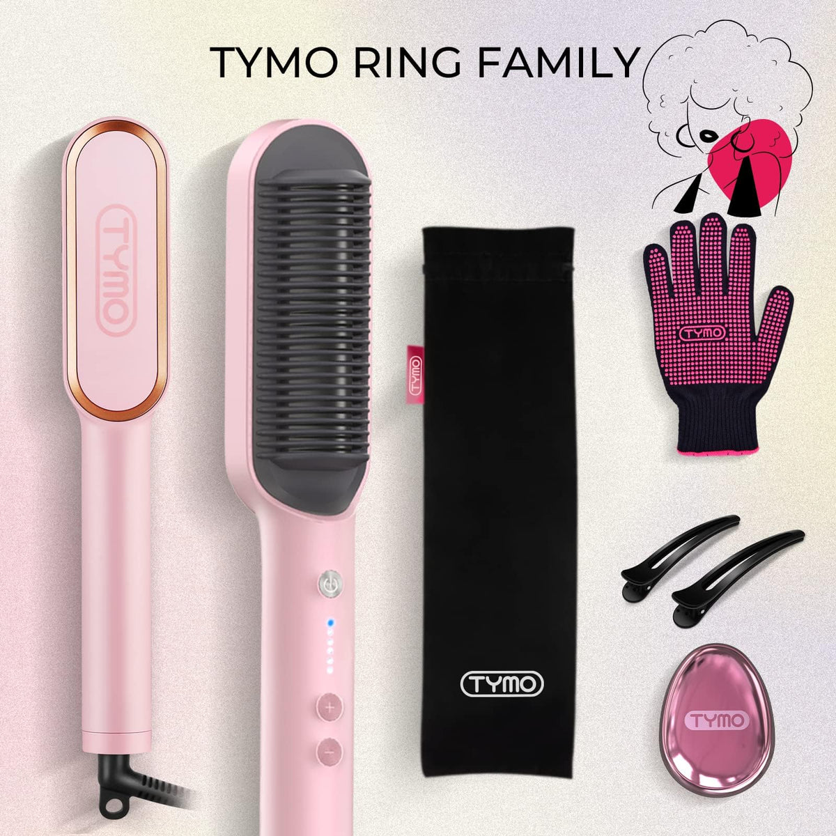 TYMO Hair Straightener Brush lifestyle scene