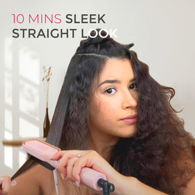 TYMO Hair Straightener Brush side view showcasing 3D teeth