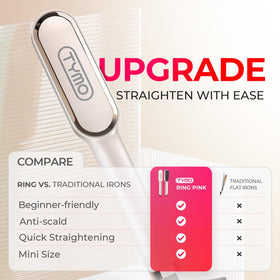 TYMO Hair Straightener Brush side view with temperature settings