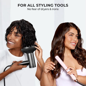 TYMO Heat Protectant Spray being applied to hair