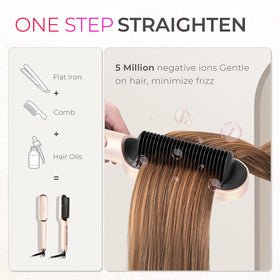 TYMO Ring Plus Ionic Hair Straightener Brush showing LED display
