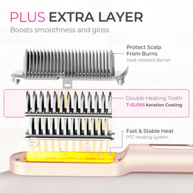 TYMO Ring Plus Ionic Hair Straightener Brush side view