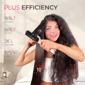 TYMO Ring Plus Ionic Hair Straightener Brush with temperature settings