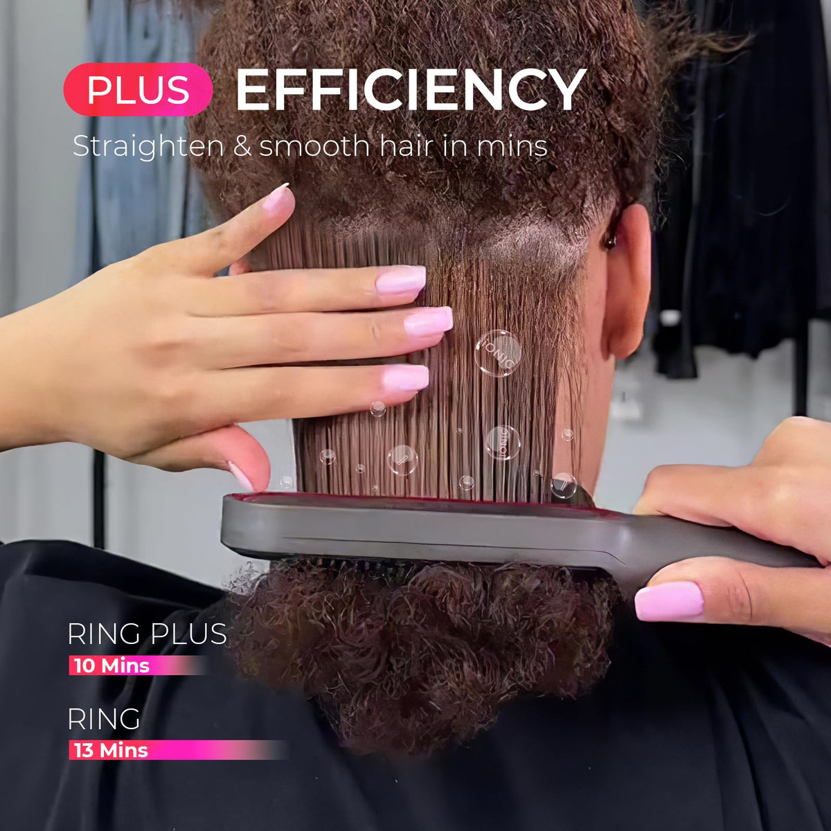 TYMO Ring Plus Ionic Hair Straightener Brush with titanium coating