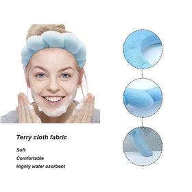 TYSSELY Spa Headband displayed with skincare products