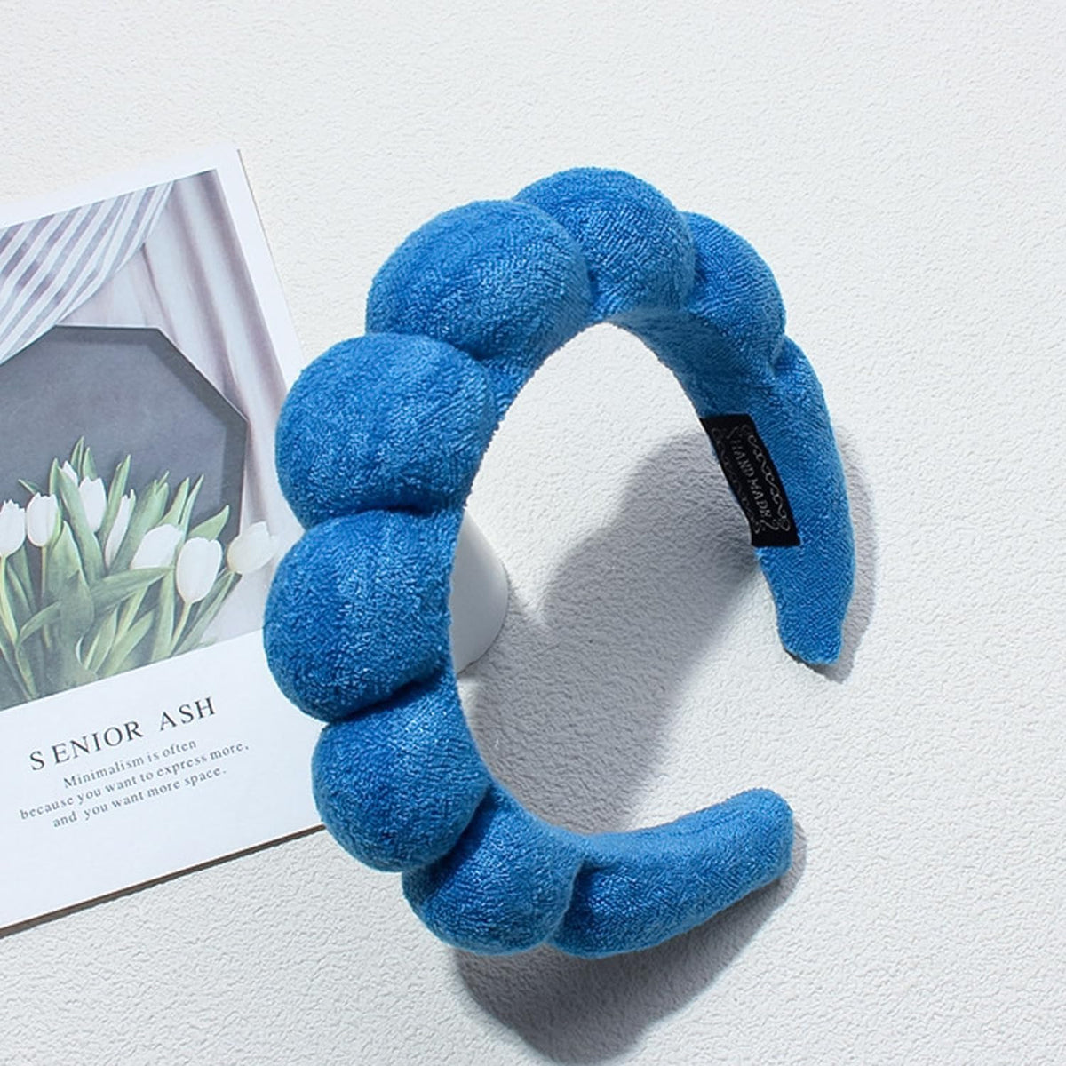 TYSSELY Spa Headband on a model during skincare routine