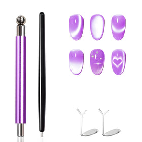 uadbau 4-Piece Purple Cat Eye Magnet front view
