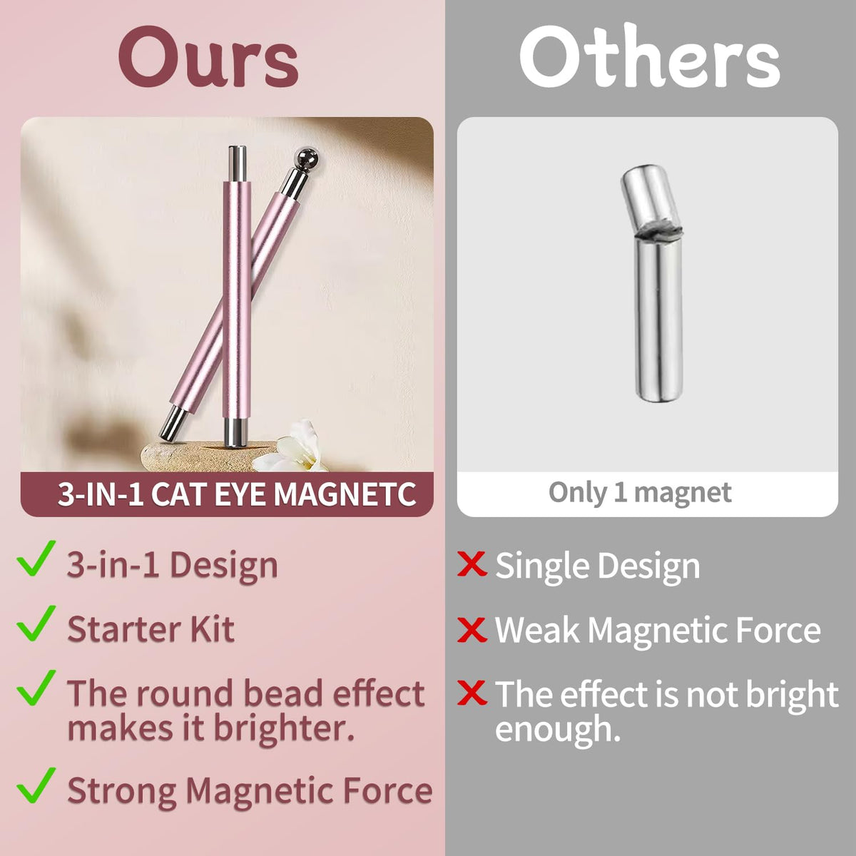 uadbau black bead-attracting magnet for nail art