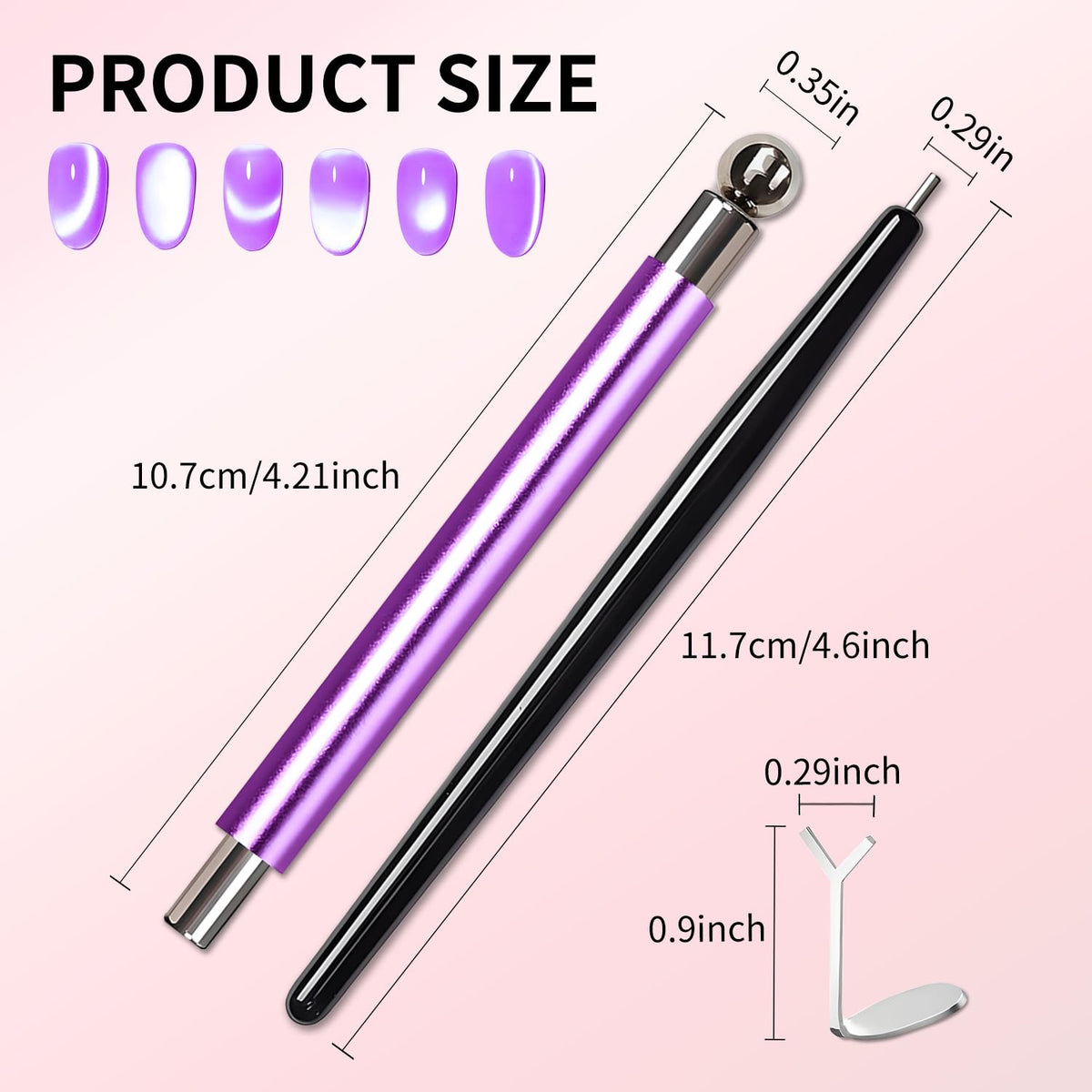 uadbau Cat Eye Magnet with gel nail polish