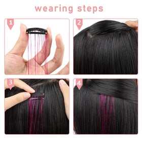 Ubeleco Hair Tinsel Clip-In Kit with clips displayed