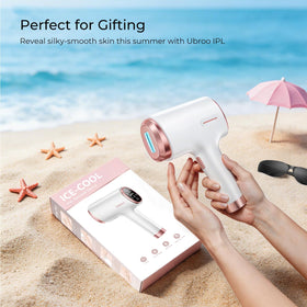 Ubroo IPL Laser Hair Removal Device lifestyle scene with user