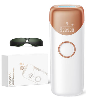Ubroo Laser Hair Removal Device front view, gold finish