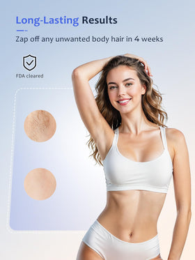 Ubroo Laser Hair Removal Device in use on leg