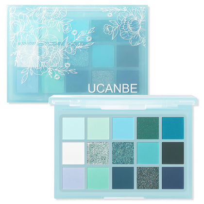 UCANBE 15 Color Eyeshadow Palette front view with assorted shades