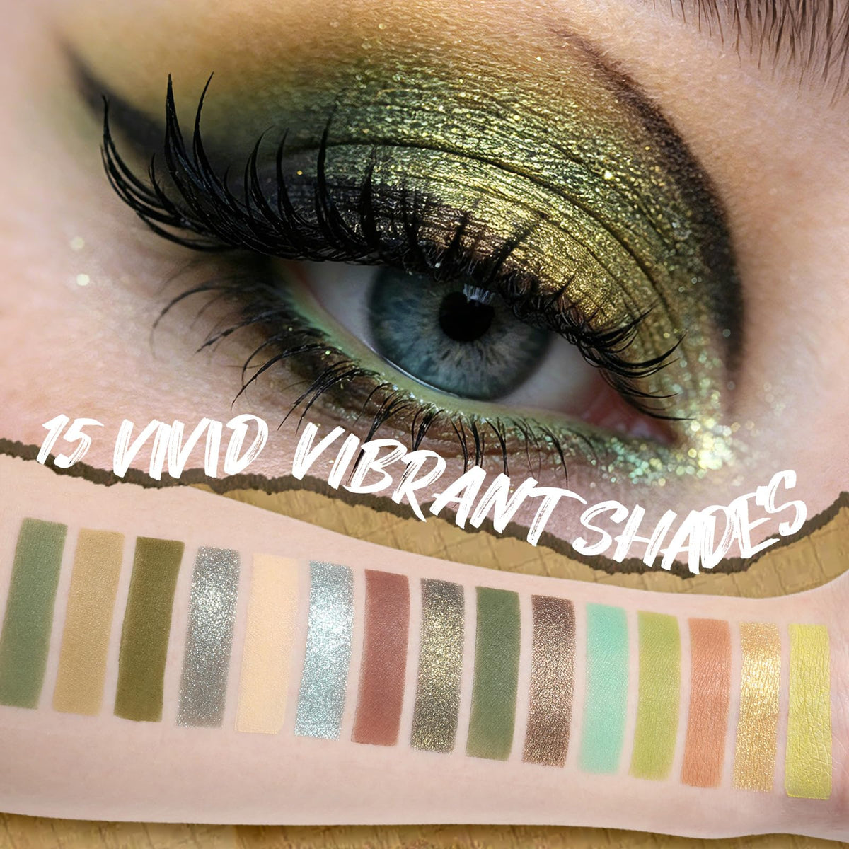 UCANBE 15 Colour Eyeshadow Palette open view displaying all 15 shades