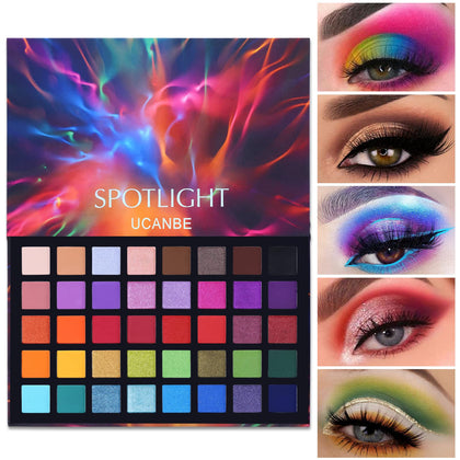 UCANBE 40 Colour Eyeshadow Palette front view with assorted shades