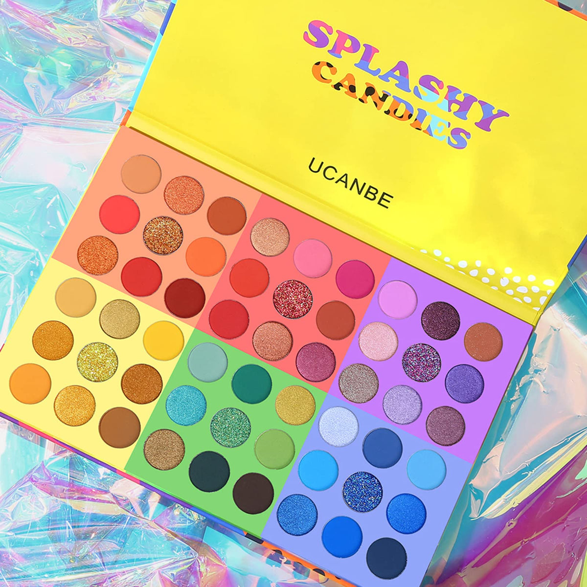 UCANBE 54 Colors Eyeshadow Palette showcasing vibrant shades