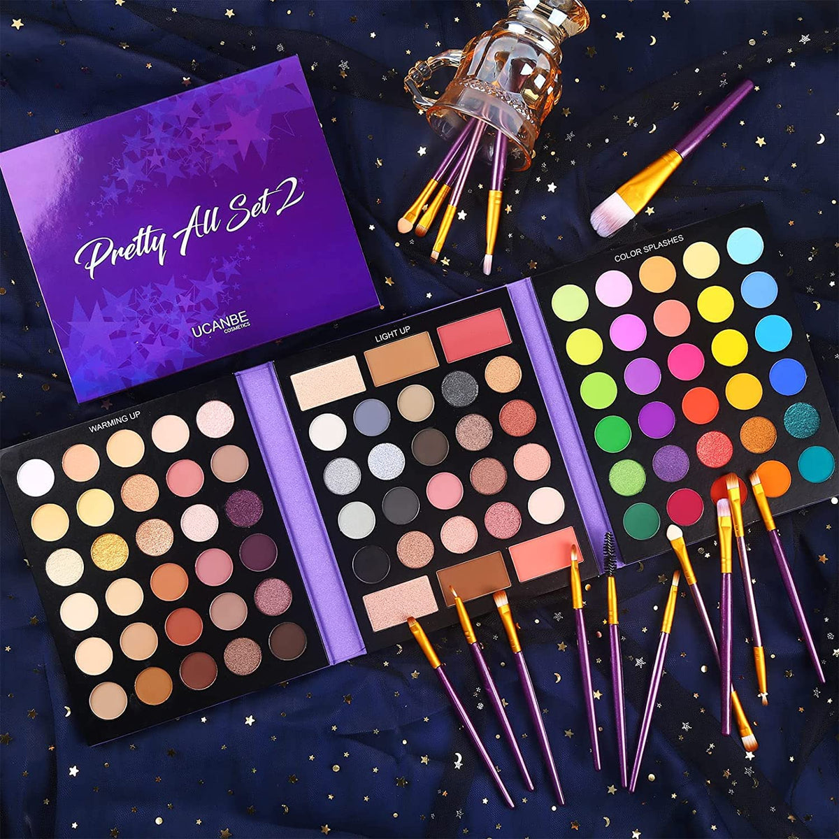 UCANBE 86 Colors Nude Eyeshadow Palette with brushes set