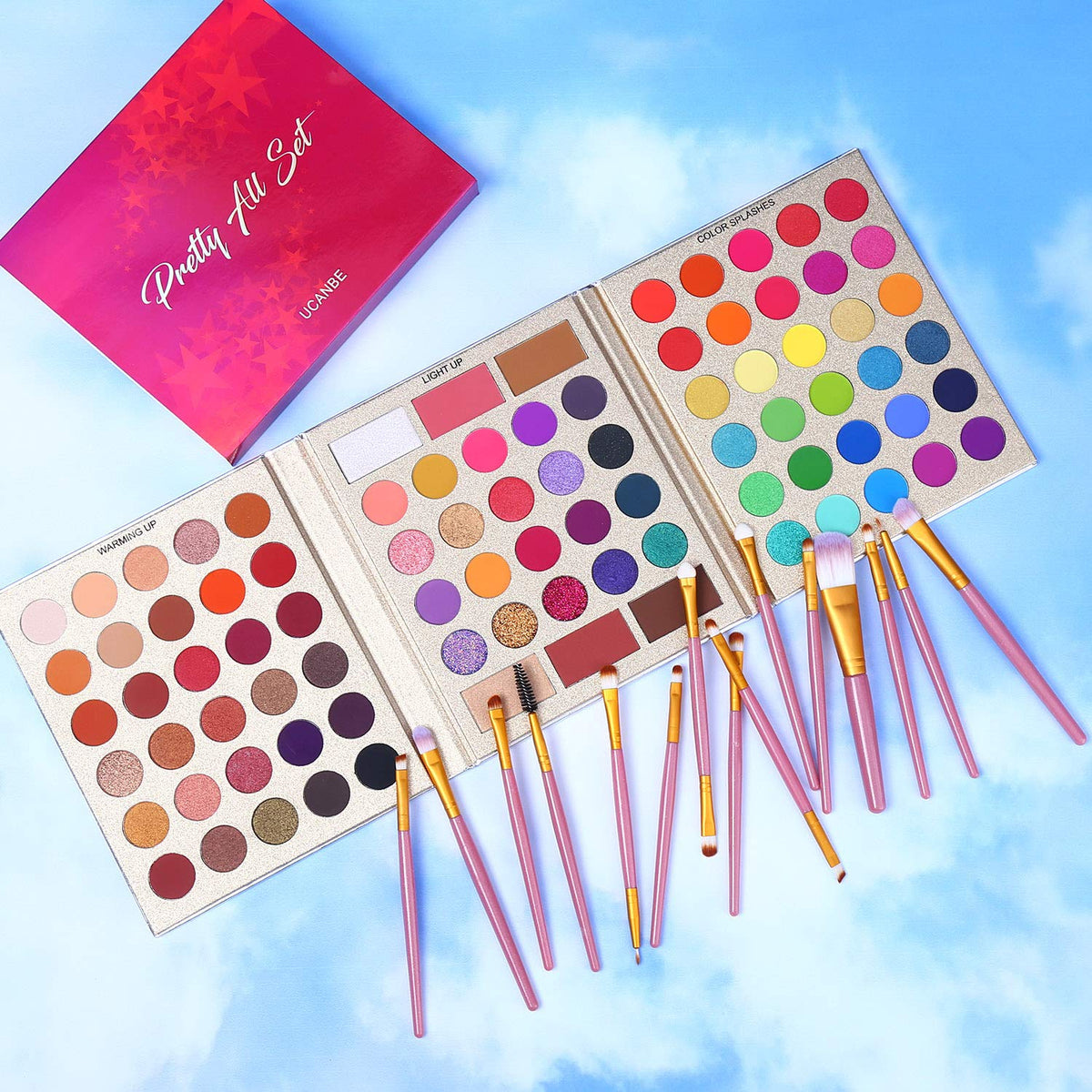 UCANBE 86 Colours Eyeshadow Palette showcasing warm and vivid colours