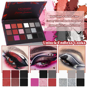 UCANBE Black Red Goth Eyeshadow Palette in a lifestyle setting