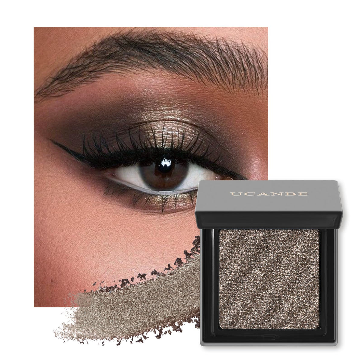 UCANBE Cocoa Brown Shimmer Eyeshadow Mini Palette front view