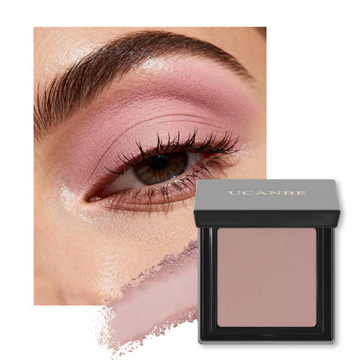 UCANBE Dusty Rose Pink Eyeshadow Palette front view with 22 shades