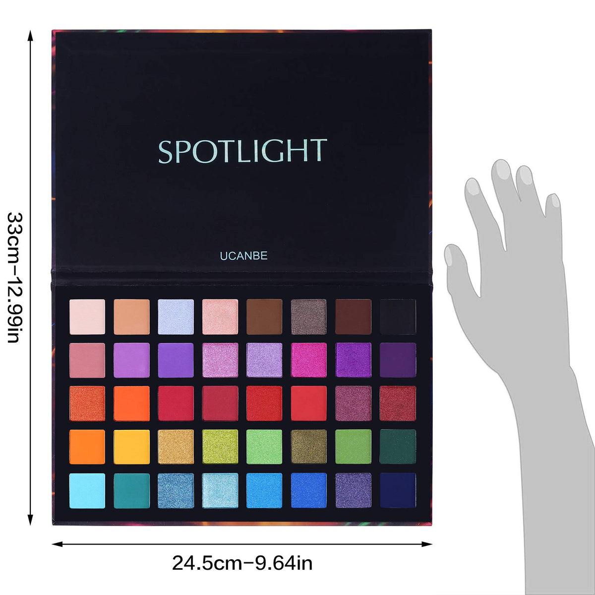 UCANBE eyeshadow palette in lifestyle setting with makeup brushes