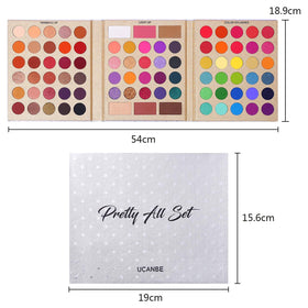 UCANBE eyeshadow palette open showing all 86 shades