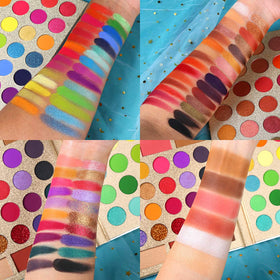 UCANBE eyeshadow palette with star-patterned silver packaging