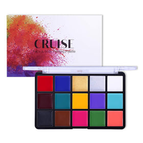 UCANBE Face Body Paint Oil Palette displayed on a table with art supplies