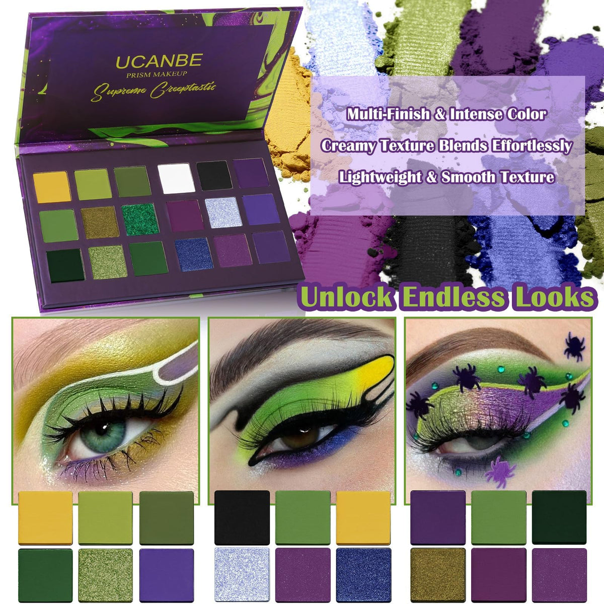 UCANBE Green Purple Gothic Eyeshadow Palette packaging