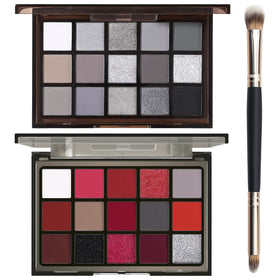 UCANBE Halloween Eyeshadow Palette front view with black and red shades