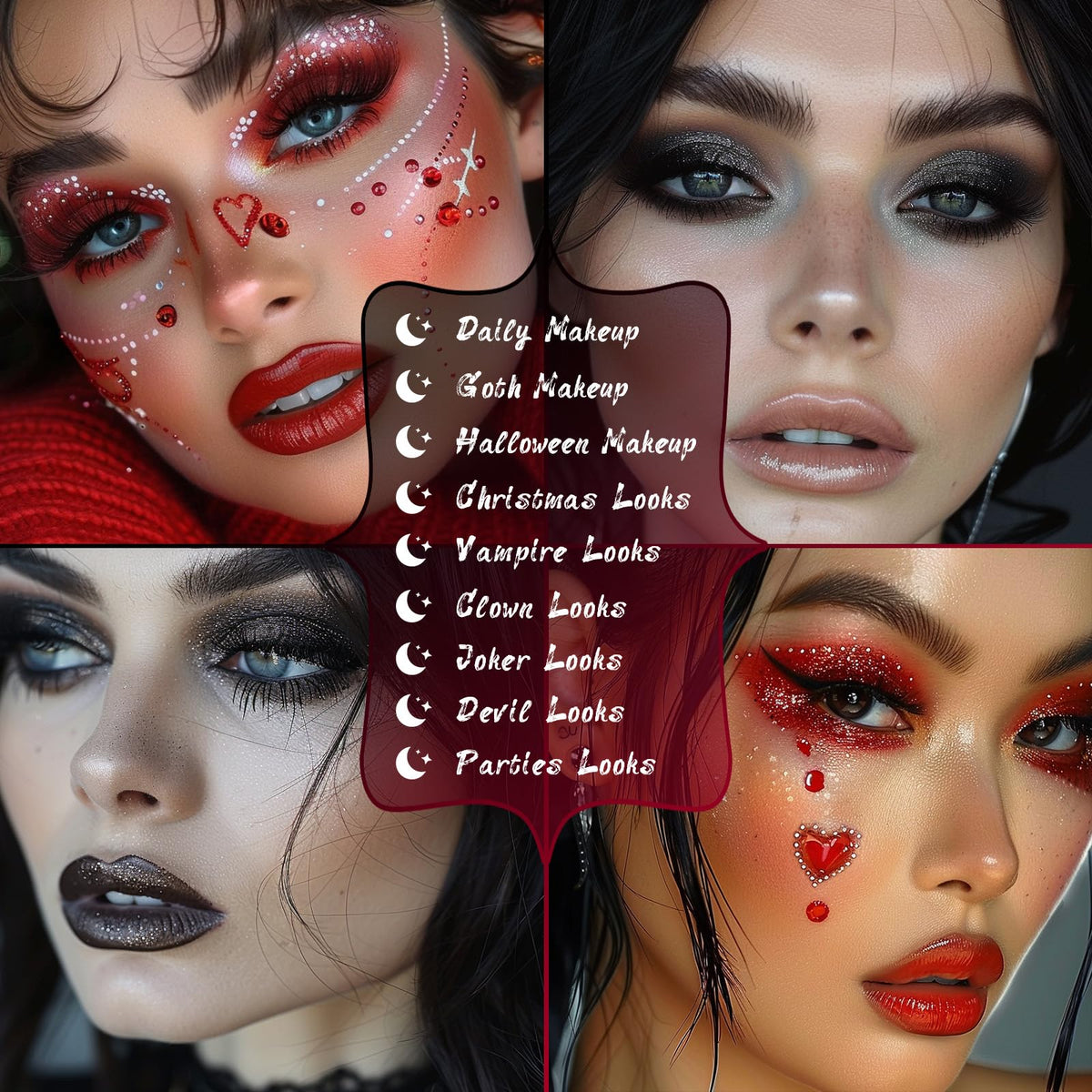UCANBE Halloween Eyeshadow Palette with various dark shades