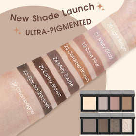 UCANBE Light Beige Single Eyeshadow Palette displaying shimmer shades