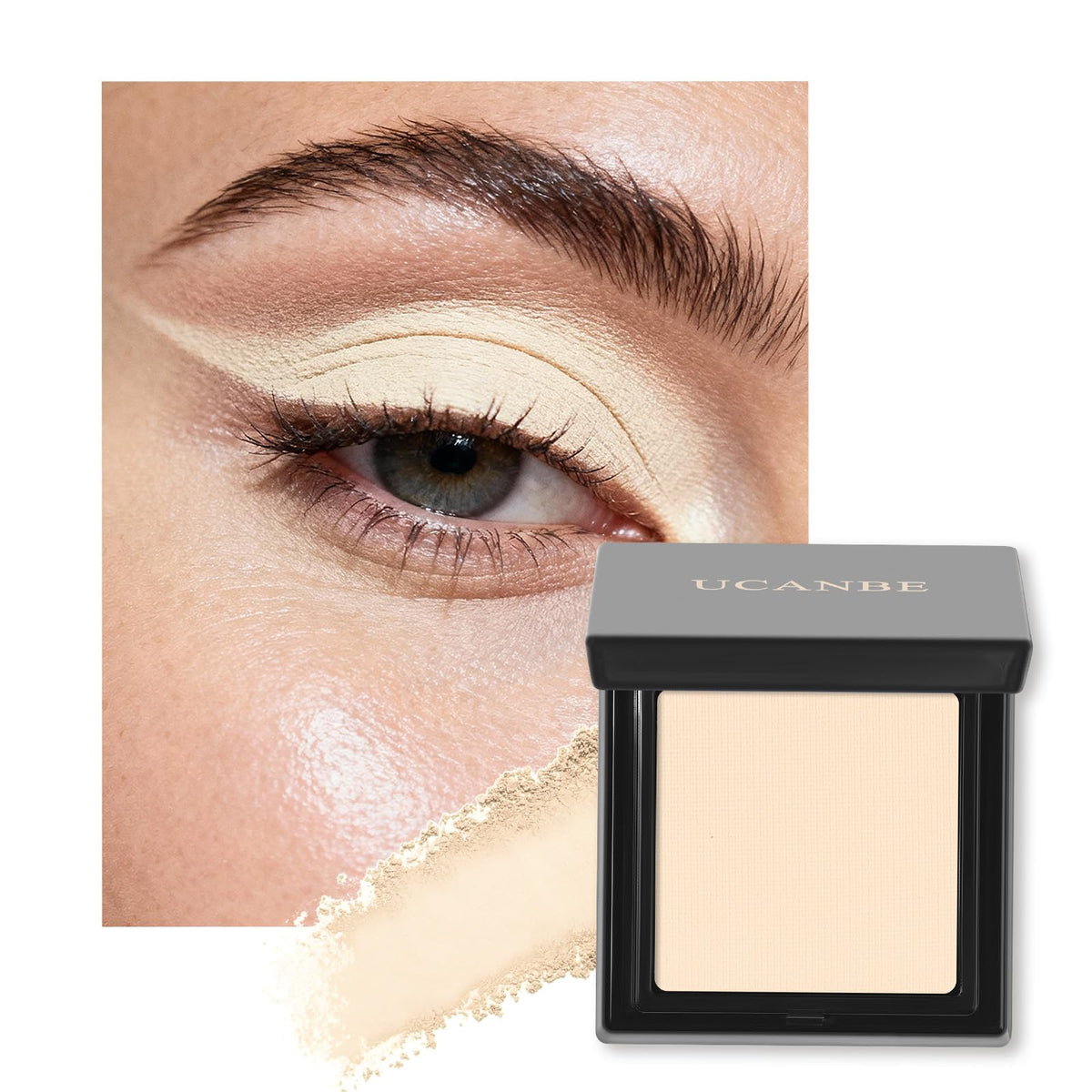 UCANBE Light Beige Single Eyeshadow Palette front view with 22 shades