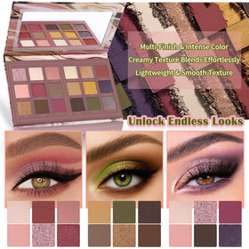 UCANBE Matte Eyeshadow Palette Pro with swatches of all 18 shades