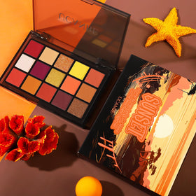 UCANBE Orange Eyeshadow Palette displayed with festive decorations