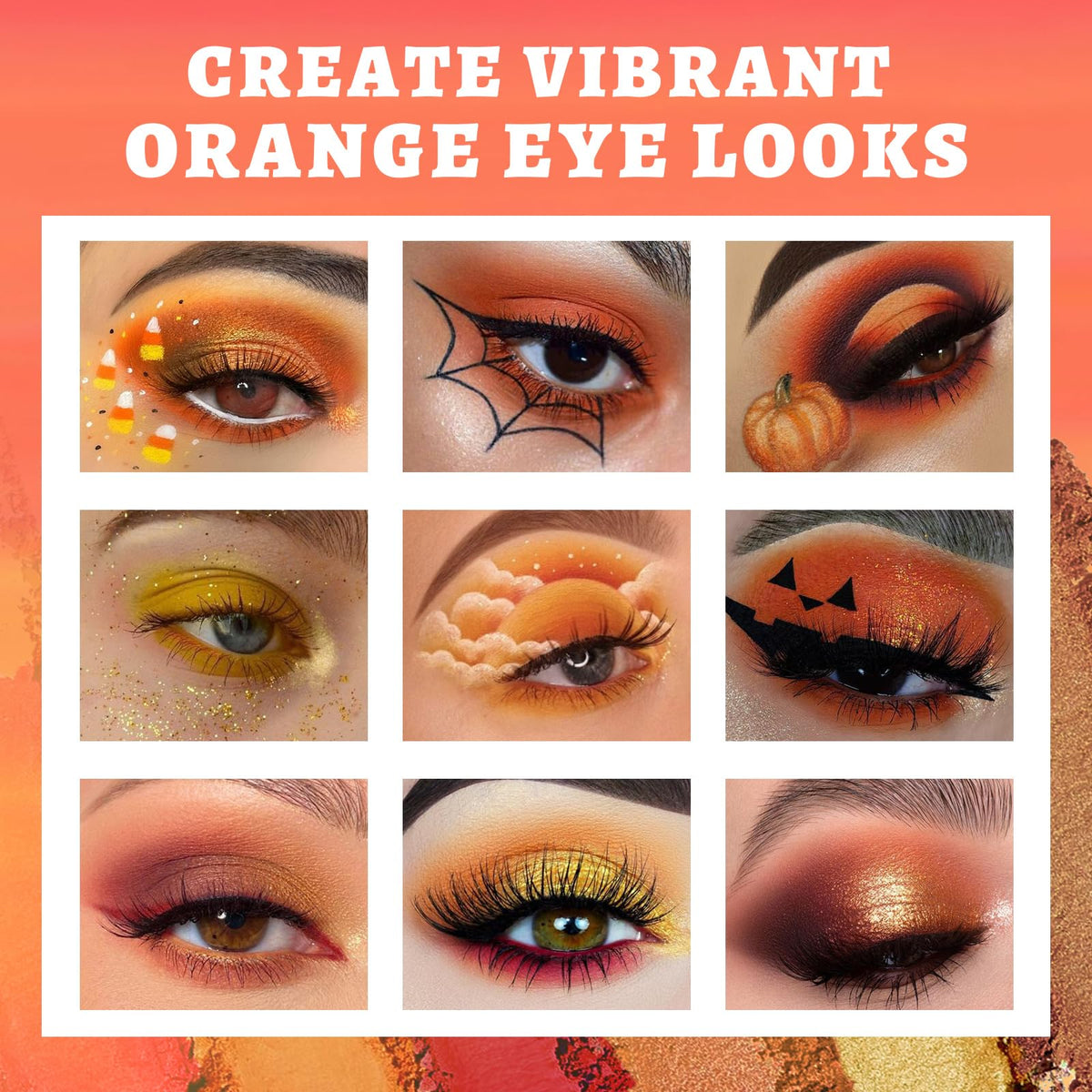 UCANBE Orange Eyeshadow Palette showing vibrant colours