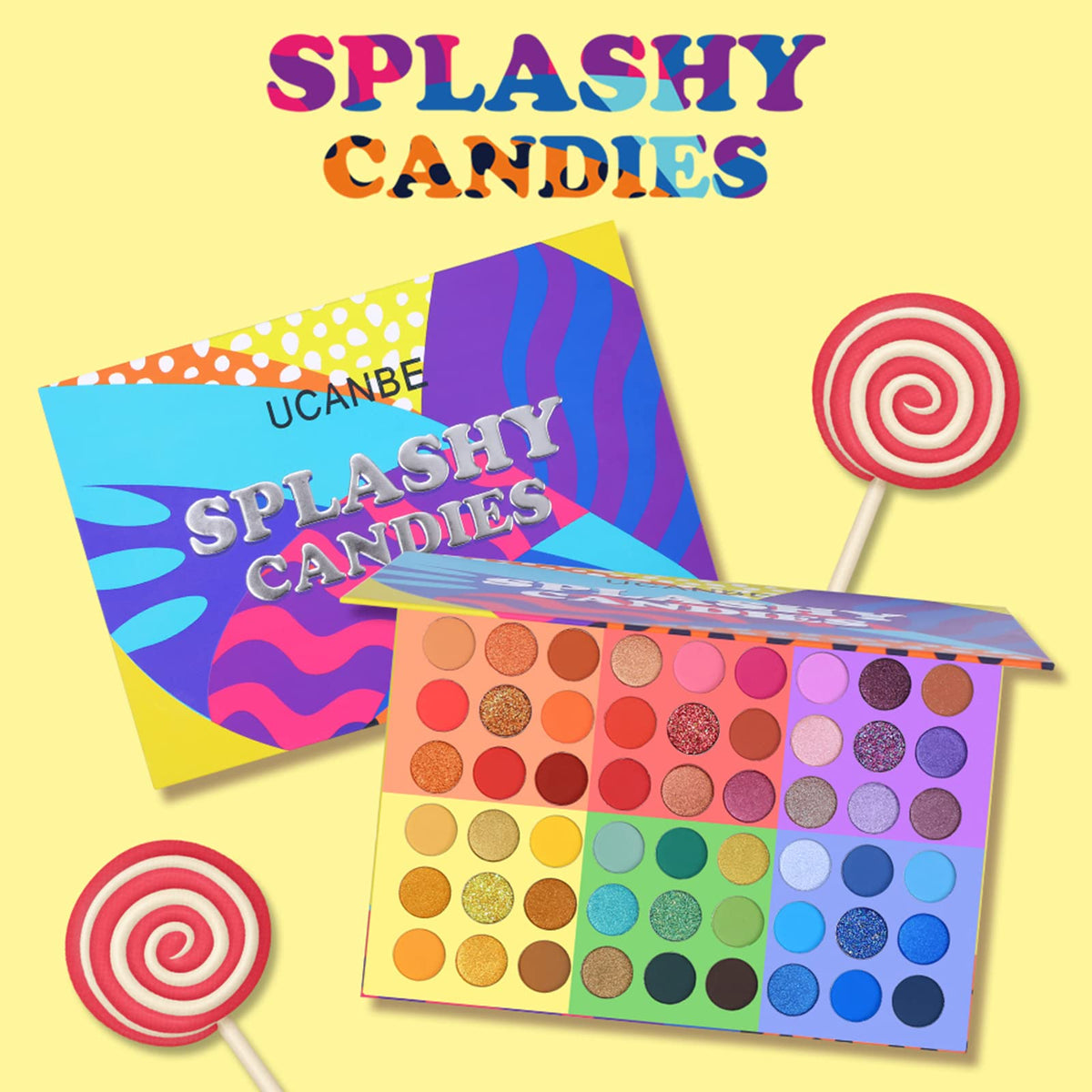 UCANBE packaging for 54 Colors Splashy Candies Eyeshadow Palette