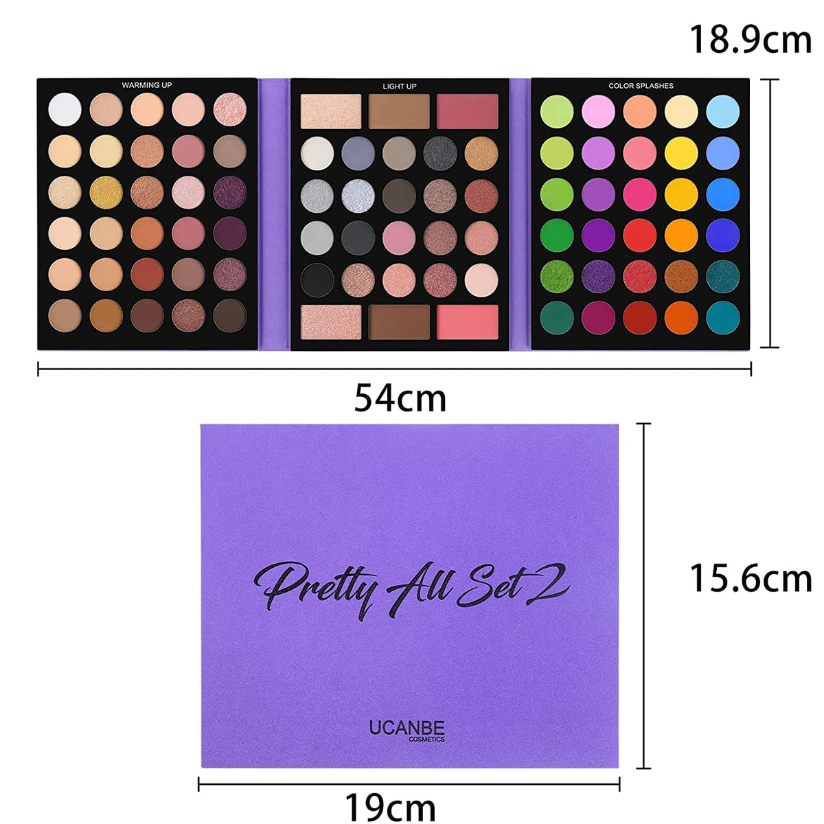 UCANBE palette open showing all 86 shades