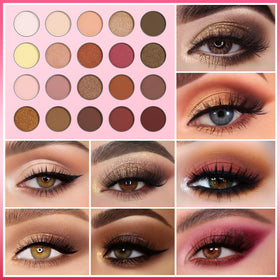 UCANBE palette showcasing a variety of eye shadow finishes
