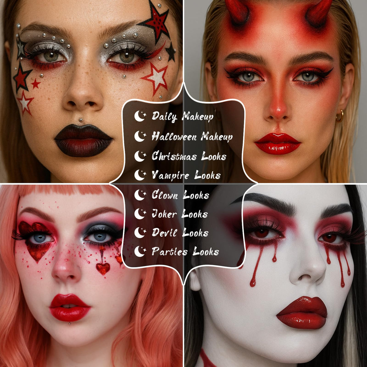 UCANBE Red Eyeshadow Palette with makeup brush for application