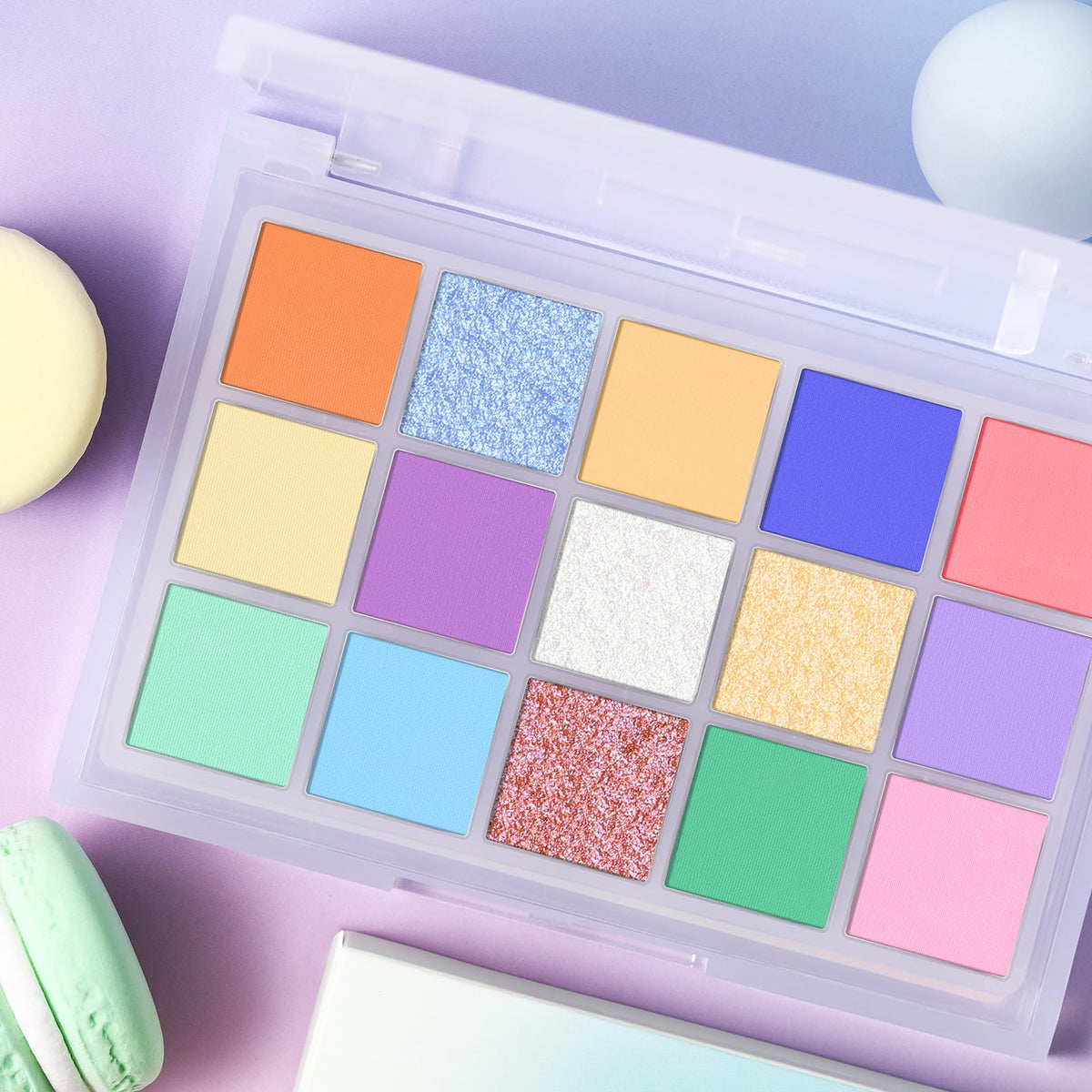 UCANBE Seaform Dreams Eyeshadow Palette lifestyle shot with makeup brushes