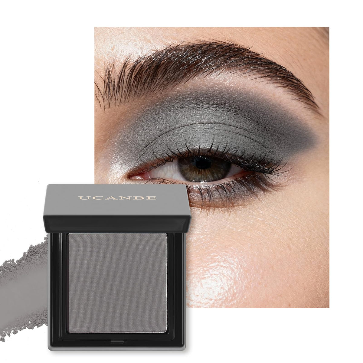UCANBE Single Eyeshadow Palette front view with 14 vibrant shades