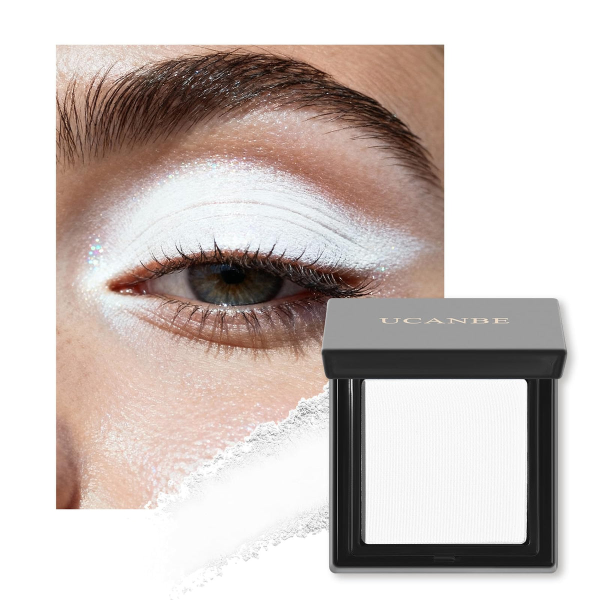 UCANBE White Single Eyeshadow Palette front view with 22 shades