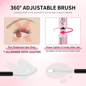 UCOOLME Lash Bond and Seal 10ML in use on false eyelashes