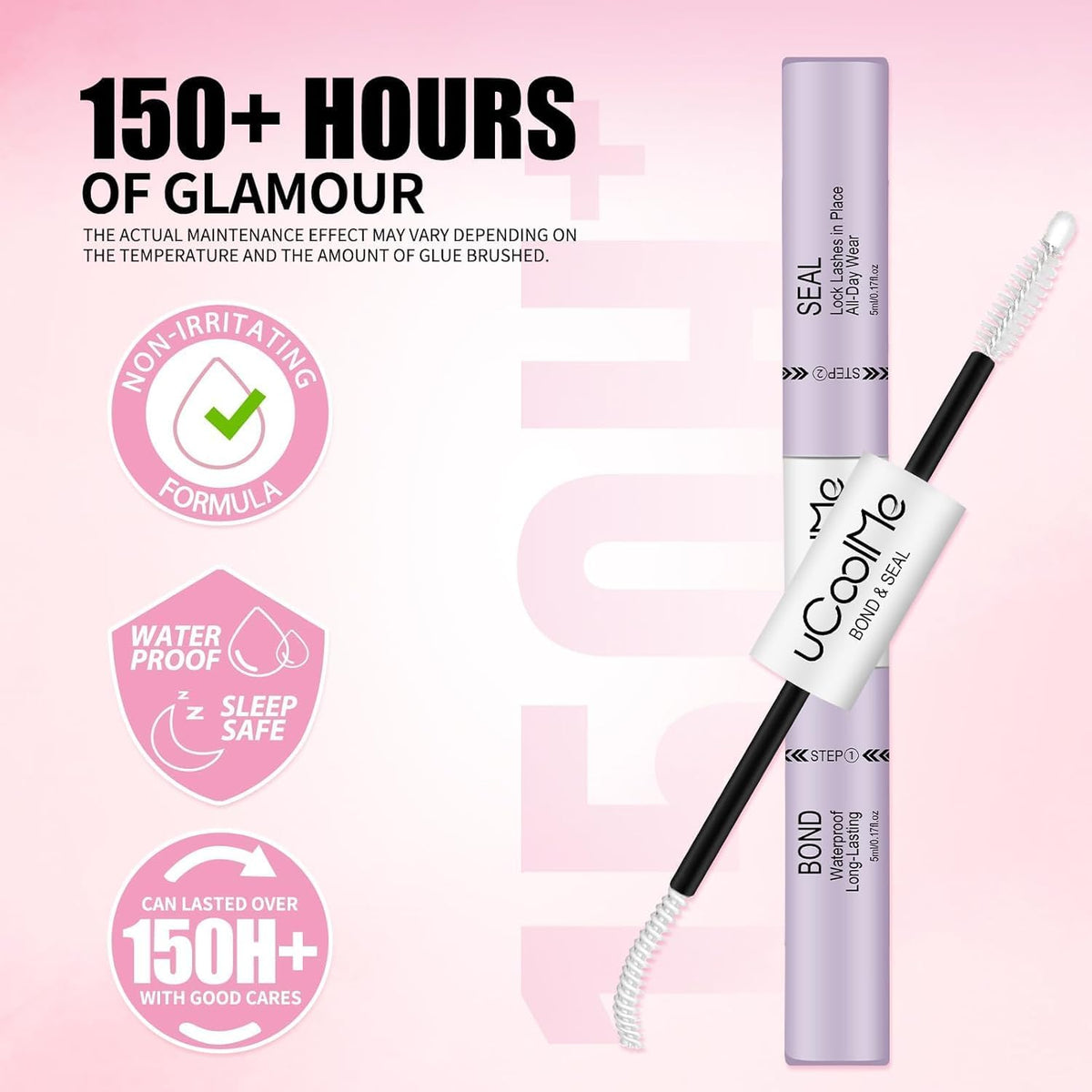 UCOOLME Lash Bond and Seal 10ML side view showing applicator