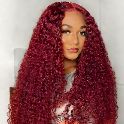 UCUVIC Glueless Bob Wig front view in burgundy
