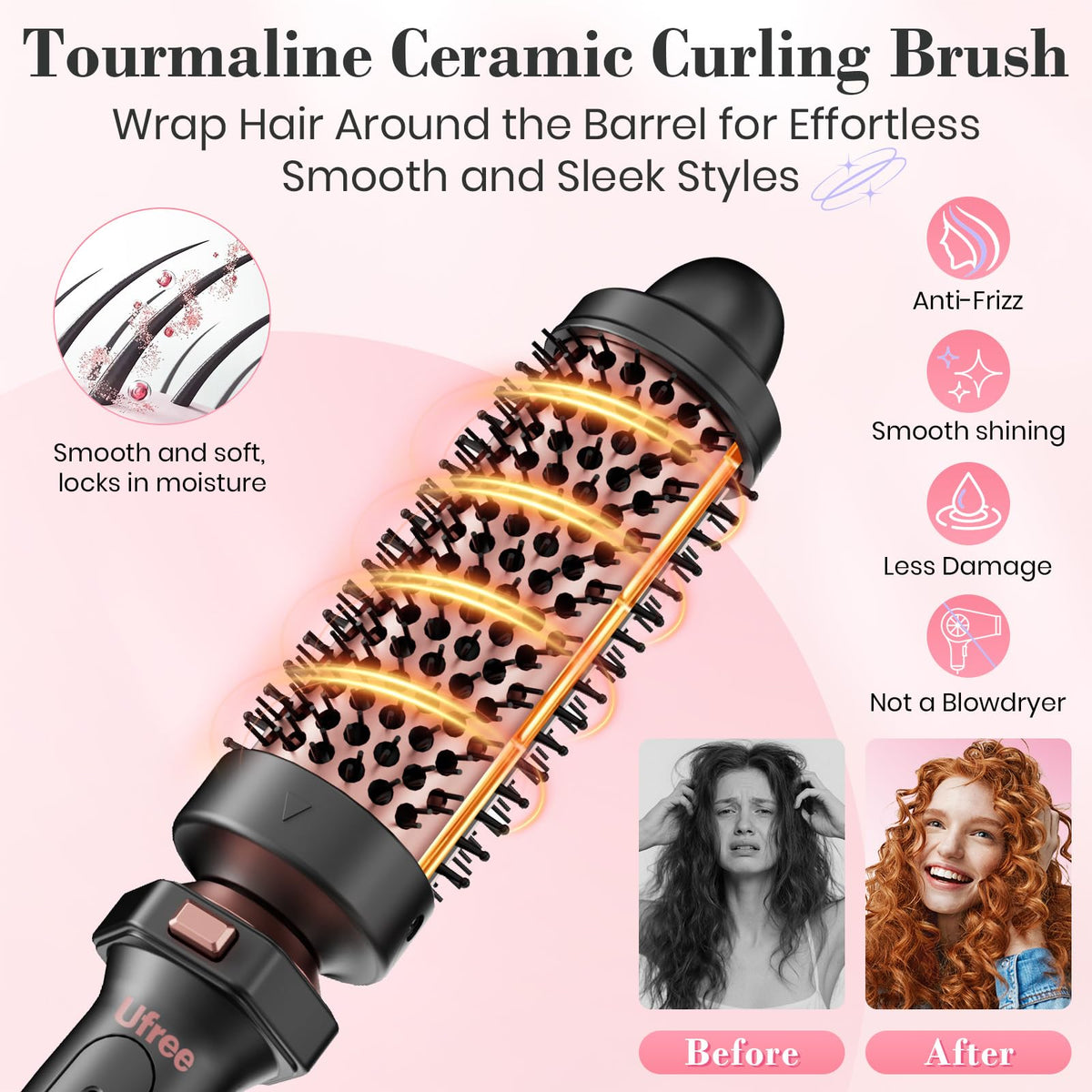 Ufree 1-inch hair straightener close-up