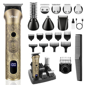 Ufree 7-in-1 Beard Trimmer front view with multiple trimmer heads